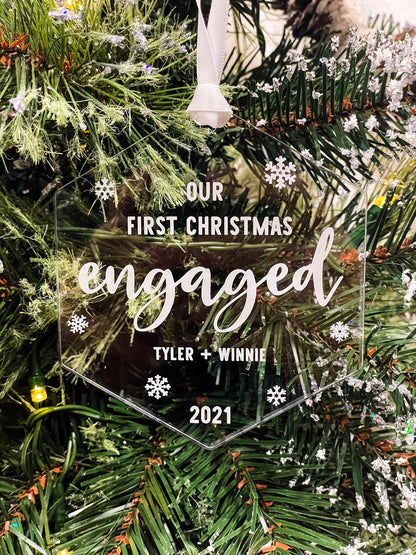 Our First Christmas Engaged Ornament