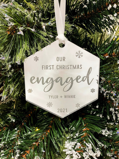 Our First Christmas Engaged Ornament