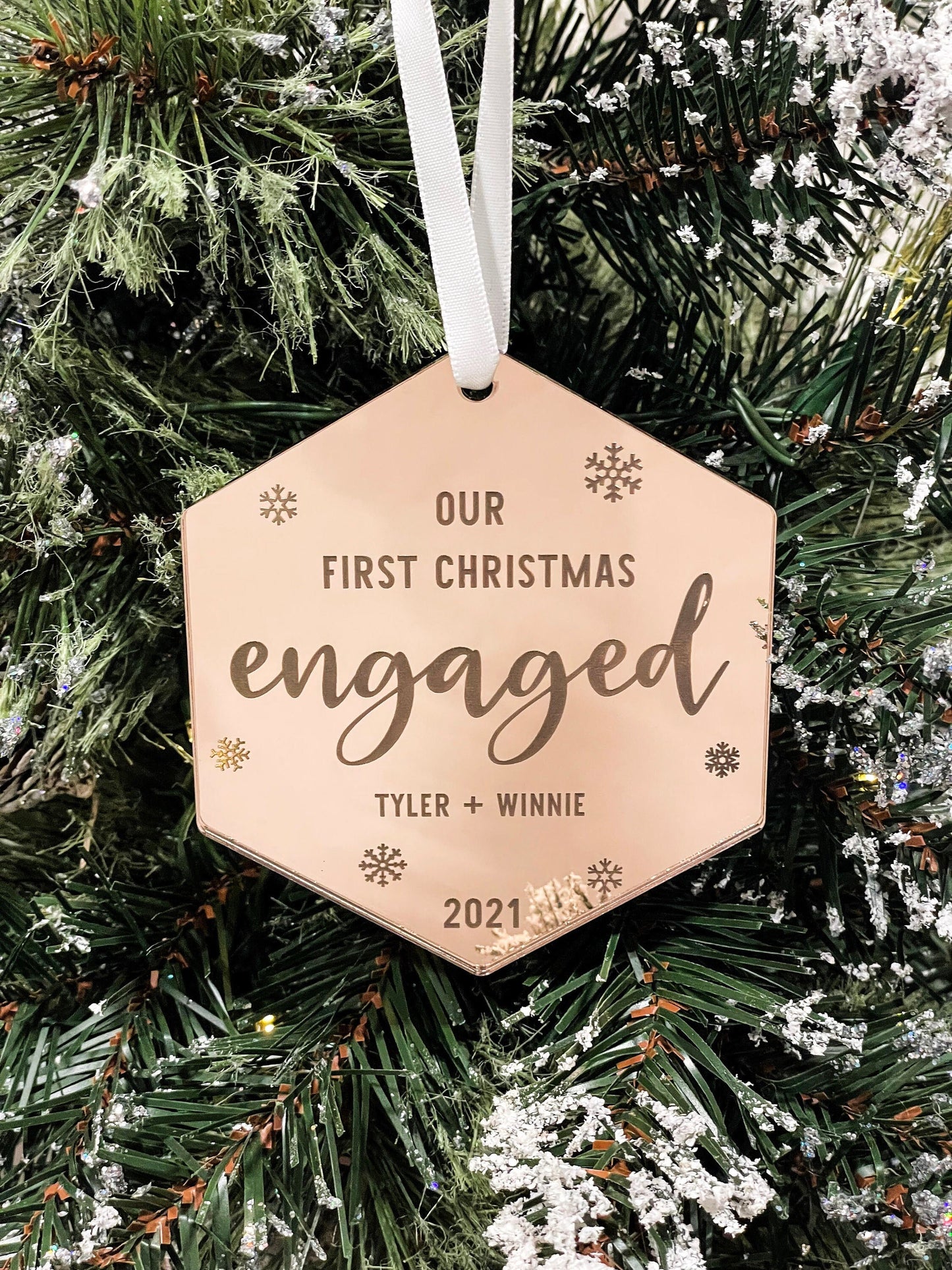 Our First Christmas Engaged Ornament