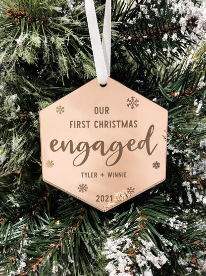 Our First Christmas Engaged Ornament