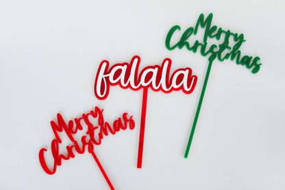 Merry Christmas Cake Topper