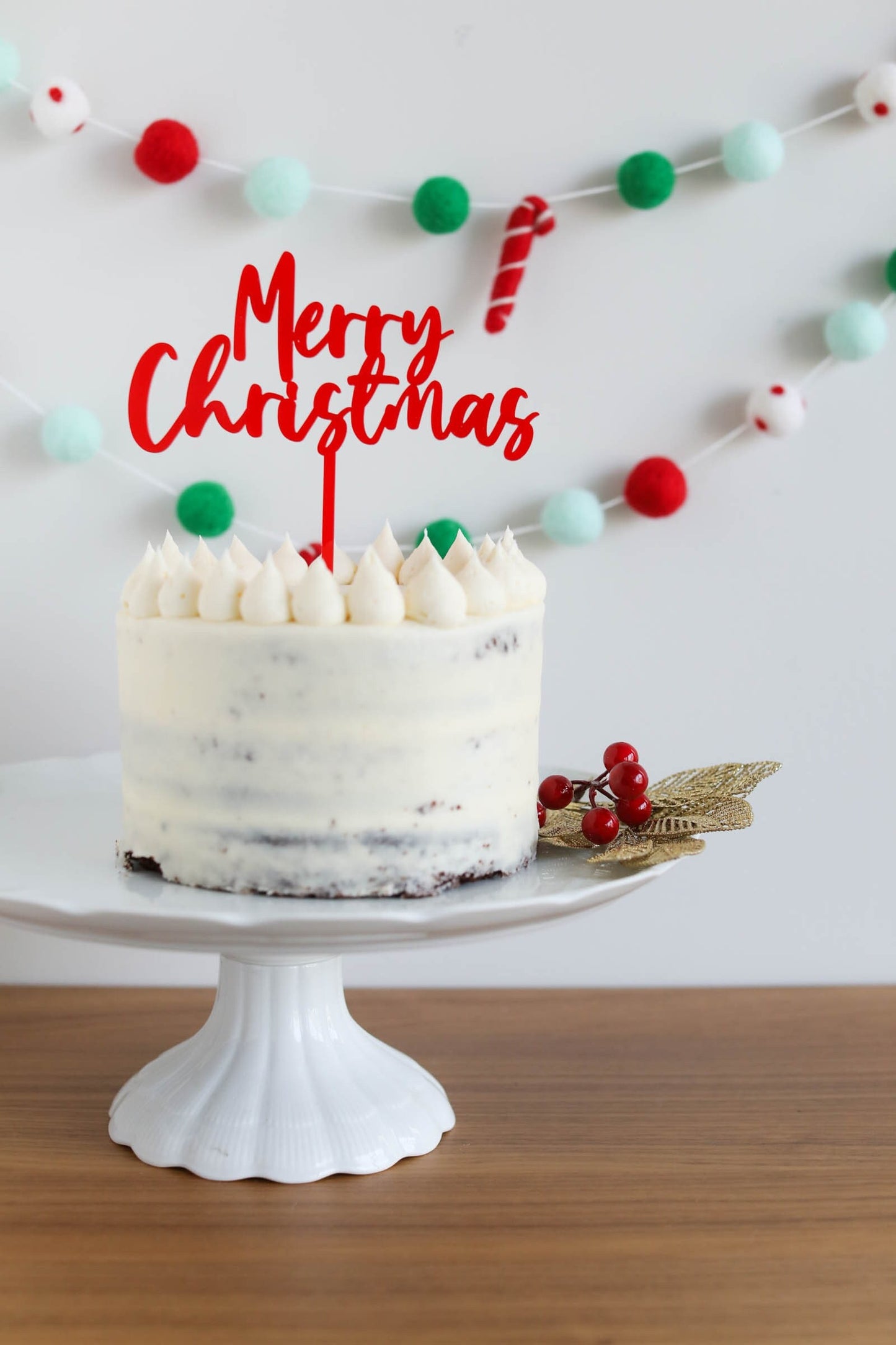 Merry Christmas Cake Topper