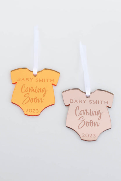 Personalized Coming Soon Baby Ornament