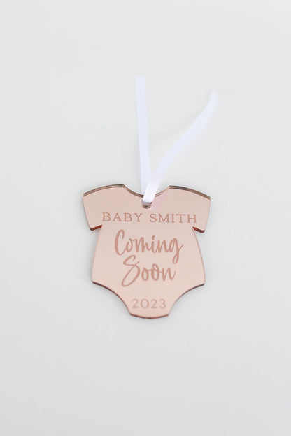 Personalized Coming Soon Baby Ornament