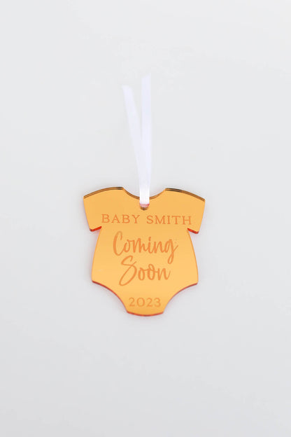 Personalized Coming Soon Baby Ornament