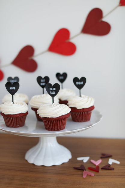 Anti-Valentines Cupcake Toppers