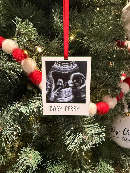 Personalized Coming Soon Sonogram Baby Ornament